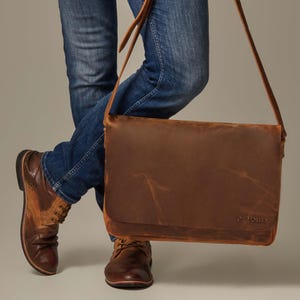 Porte-documents en cuir pour homme, sac messager pour ordinateur portable, sac à bandoulière pour homme, sac à bandoulière pour homme, sac en cuir pour homme pour le travail, cadeau d'anniversaire pour homme
