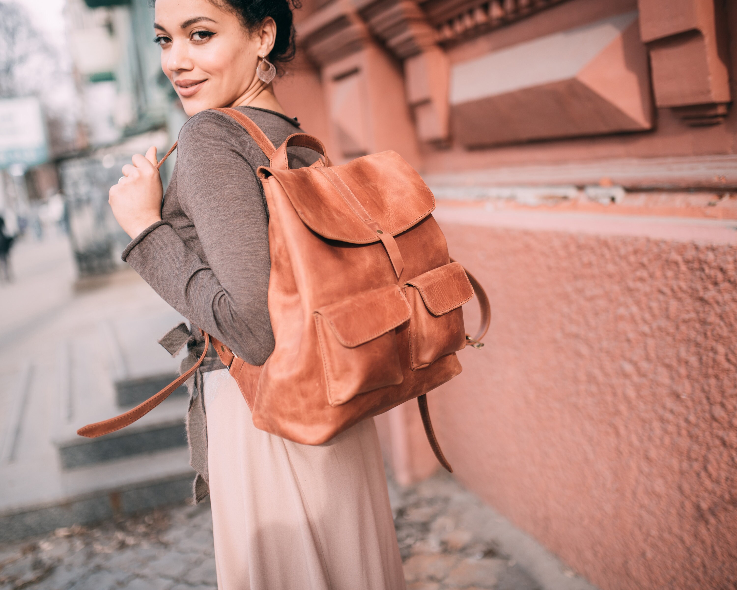 Large Backpack for Women Backpack With Monogramm Etsy