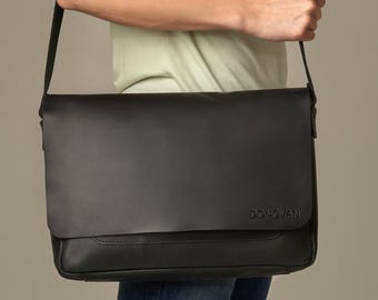 Mens leather birefcase, laptop messenger bag, leather shoulder bag, birthday gift for him, mens crossbody bag, husband anniversary gift