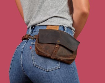 Monogram Leather Belt Bag Fanny Pack Personalized Leather Gift Crossbody Bag - Belt Fanny Pack Bag Leather Purse Womens Fanny Pack