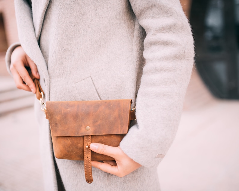 Small Belt Bag for Women Engraved Banana Bag Leather Mini Etsy