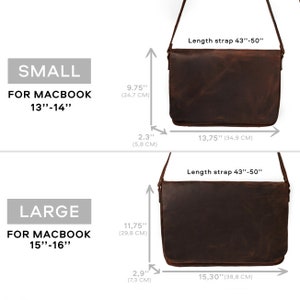 Herren Umhängetasche, Laptop Messenger Bag, Aktentasche für Männer, Crossbody Bag Geschenk für Ihn, Geburtstagsgeschenk für Männer, Arbeitstasche aus Leder Bild 3