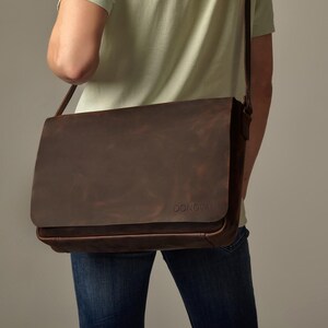 Sac en cuir pour homme pour le travail, sac à bandoulière pour homme, porte-documents en cuir pour homme, sac messager pour ordinateur portable, sac à bandoulière pour homme, cadeau d'anniversaire pour homme
