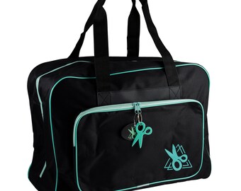 HobbyGift Sac Machine à coudre Noir & Turquoise - Rangement Artisanat