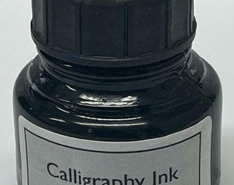 Calligraphy Ink Black For Dip And Bamboo Reed pens Qalim 30Ml Black
