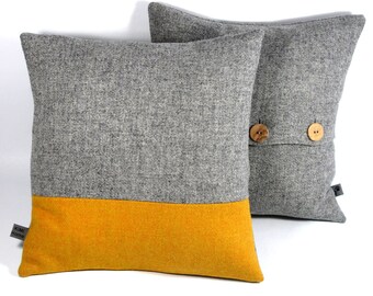Yellow Tweed Cushion Etsy
