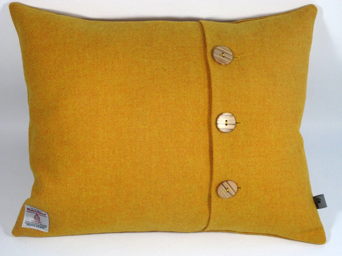 Genuine Harris Tweed Cushion Cover Handmade With Buttoned Etsy UK