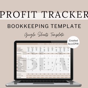 Profit Tracker Bookkeeping Template - Bookkeeping Spreadsheet for Small Business Owners - DIY Bookkeeping Template - Accounting Spreadsheet