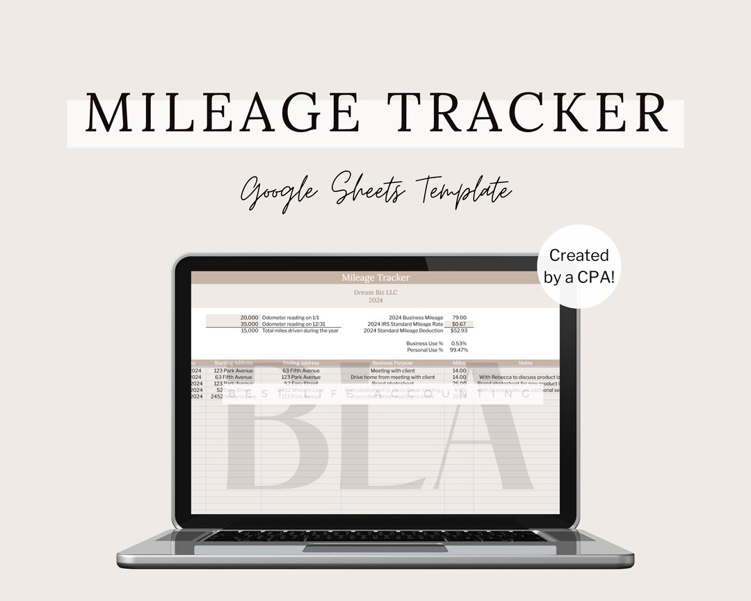 Mileage Tracker Template - Mileage Spreadsheet for Small Business ...
