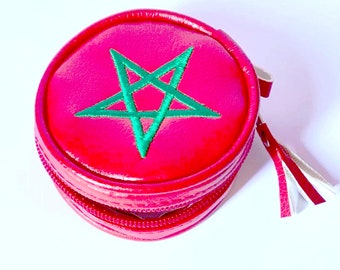 Handcrafted Morocco Flag Coin Purse: Small Imitation Leather Wallet