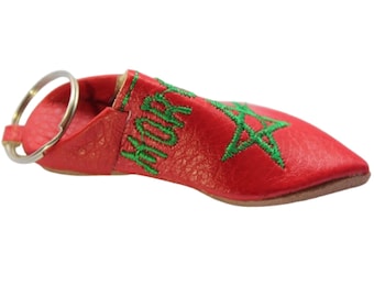 BABOUCHE Keychains, Babouche Slippers Keychain, Moroccan Handmade Leather