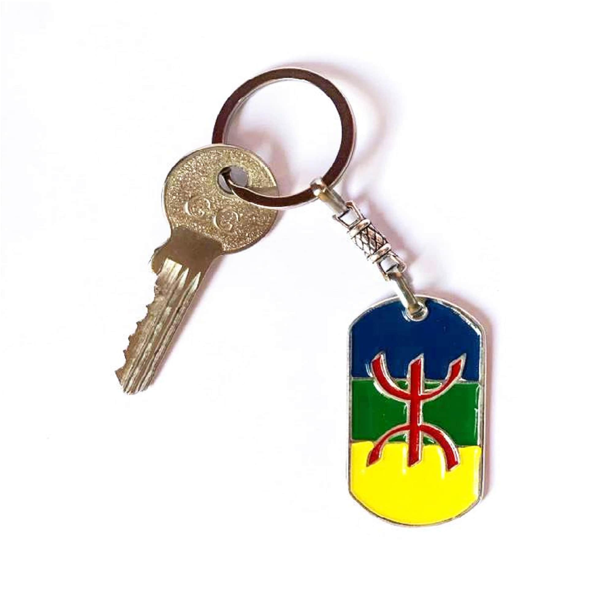 Schlüsselanhänger Marokko Mit Bestickter Landesflagge | Ca. 3x9,5 Cm Mit Schlüsselring