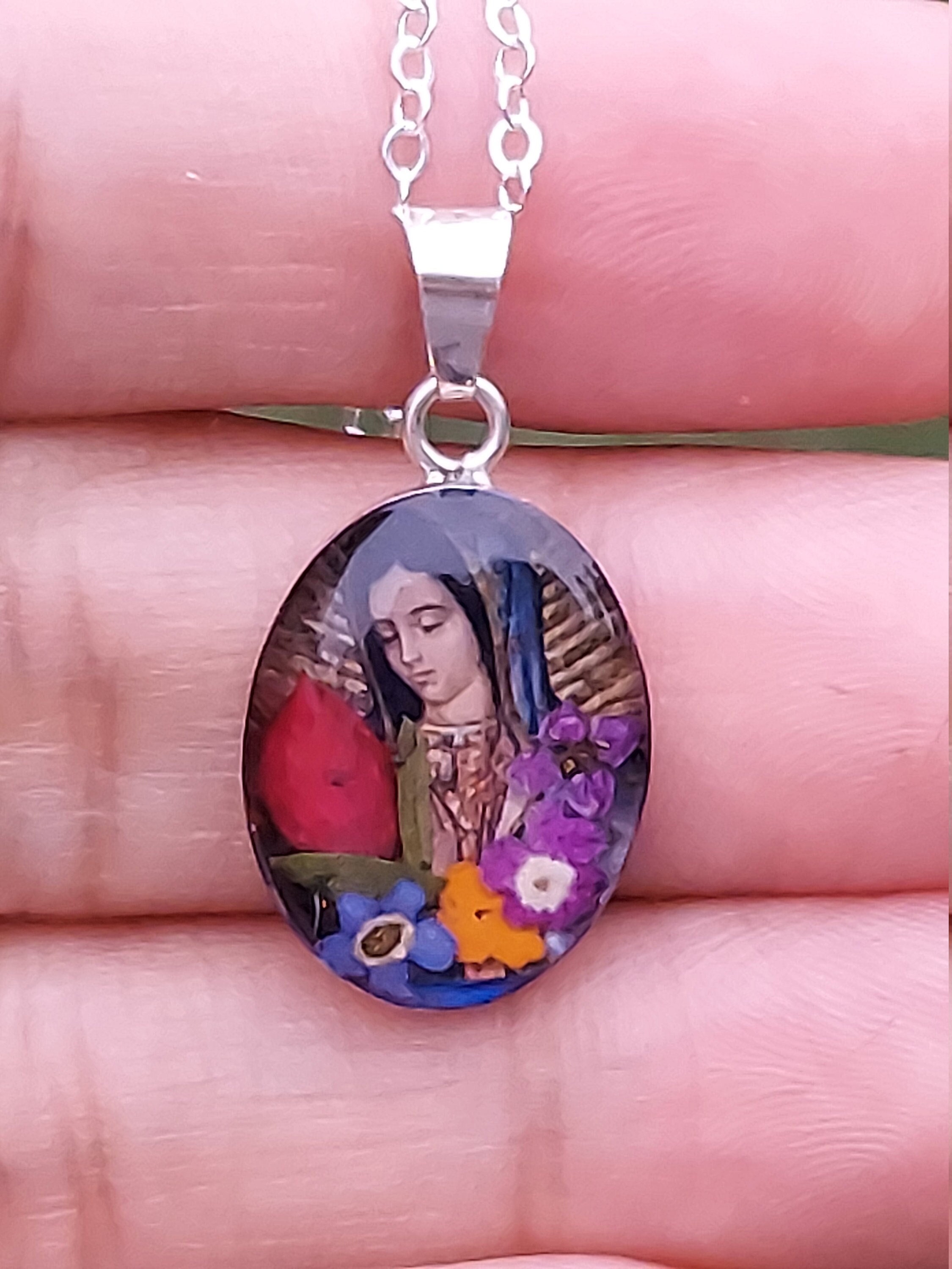 Our Lady of Guadalupe & Divine Mercy Sterling Silver Real Pressed