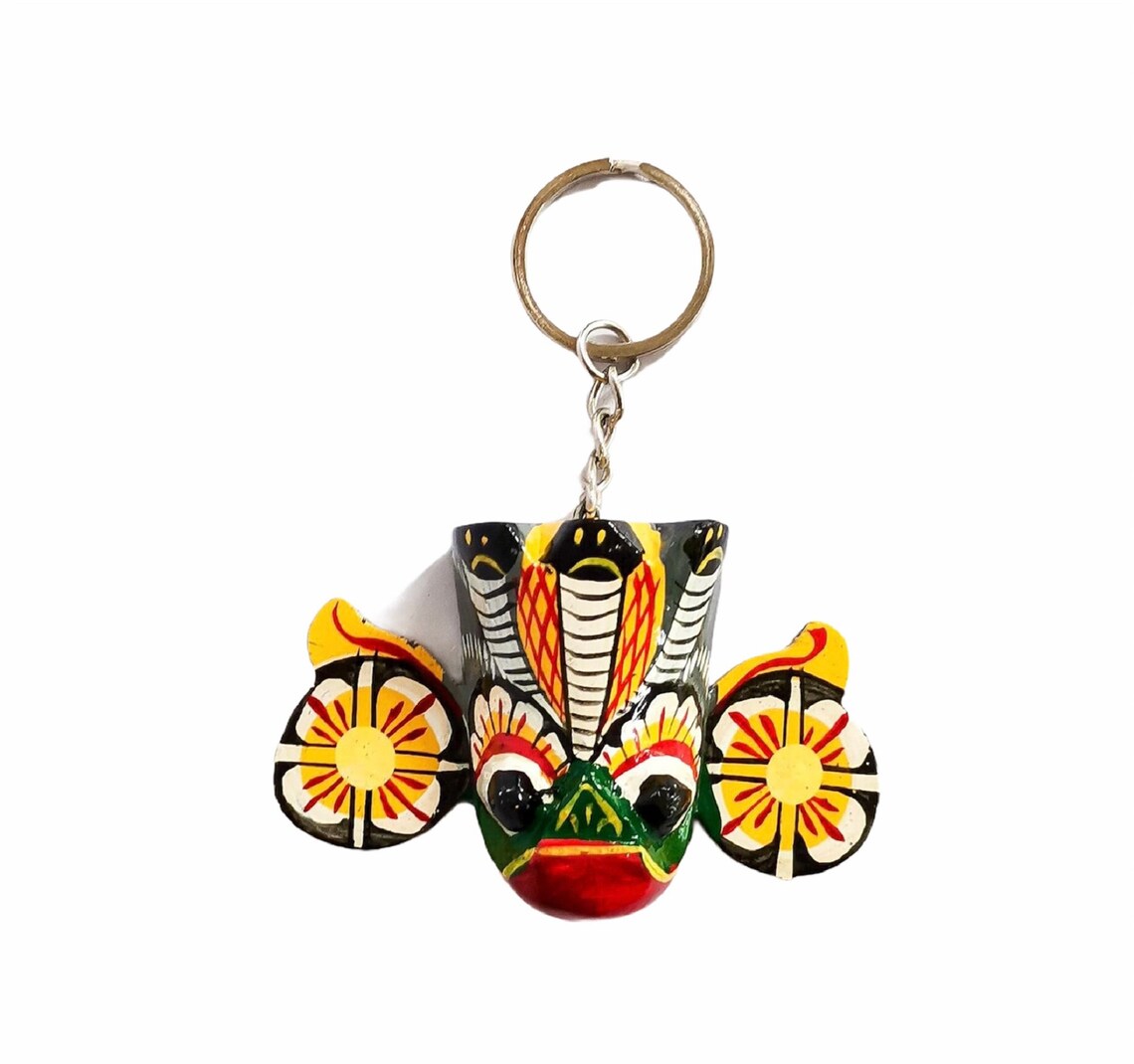 Handmade Wooden Sri Lankan Traditional Mask Key tags / Ceylon Etsy