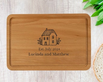 Personalised New Home Chopping Board Wooden Wood Boards Cheese Serving Board - Novelty Gift for First Homes and Housewarming Gifts Presents