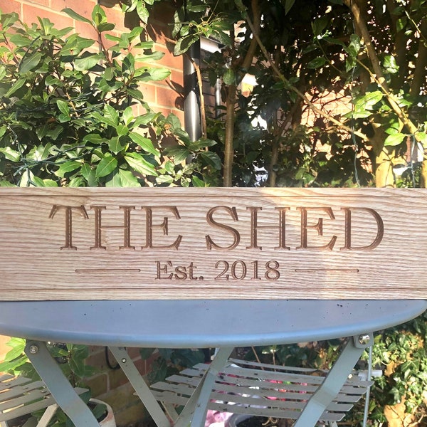 Personalised Ash Wood Sign , The Shed, Grandad, Dad’s,The Garden, Signs, Custom Design , Solid Wooden Plaque, Man Cave, Gift, Him, New Home