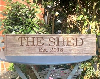 Personalised Ash Wood Sign , The Shed, Grandad, Dad’s,The Garden, Signs, Custom Design , Solid Wooden Plaque, Man Cave, Gift, Him, New Home