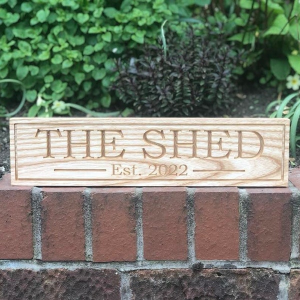 Personalised Ash Wood Sign , The Shed, Grandad, Dad’s,The Garden, Signs, Custom Design , Solid Wooden Plaque, Man Cave, Gift, Him, New Home