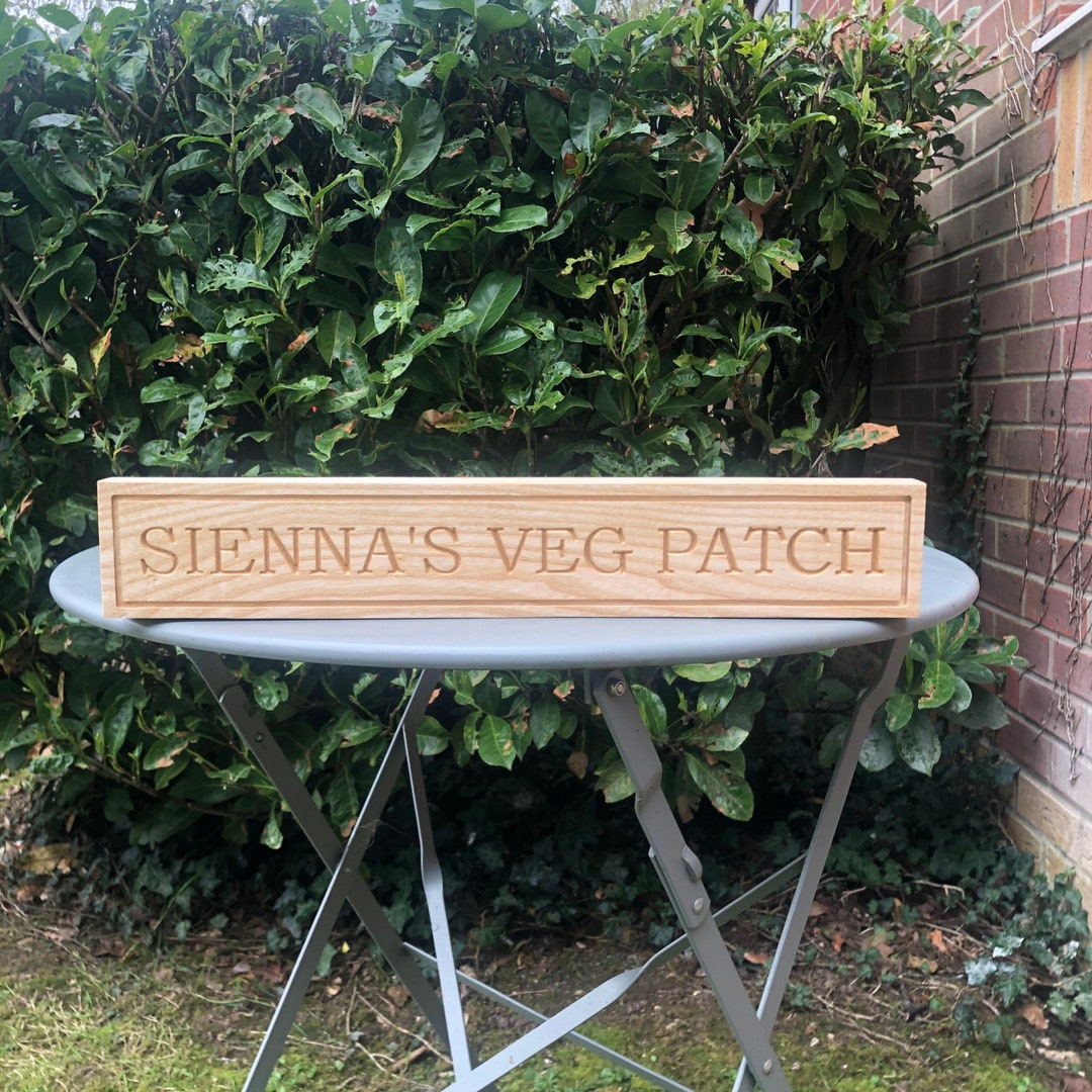 Personalised Ash Wood Sign, Veg Patch, Allotment, the Garden, Grandad's