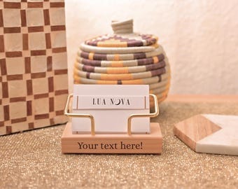 Custom Wooden Business Card Holder – Personalised Engraved Business Card Stand – Craft Fair Display