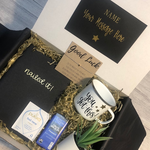 New Job Personalised Gift Set Box, Promotion, Congratulations, Good Luck, Nailed it, Exams, Sorry you're leaving us, Present for Her or Him