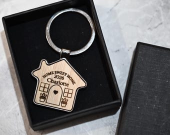 New or First Home Keyring, Personalised House Warming Key Chain, Moving House Gift, New Home Keyrings, Homeowner