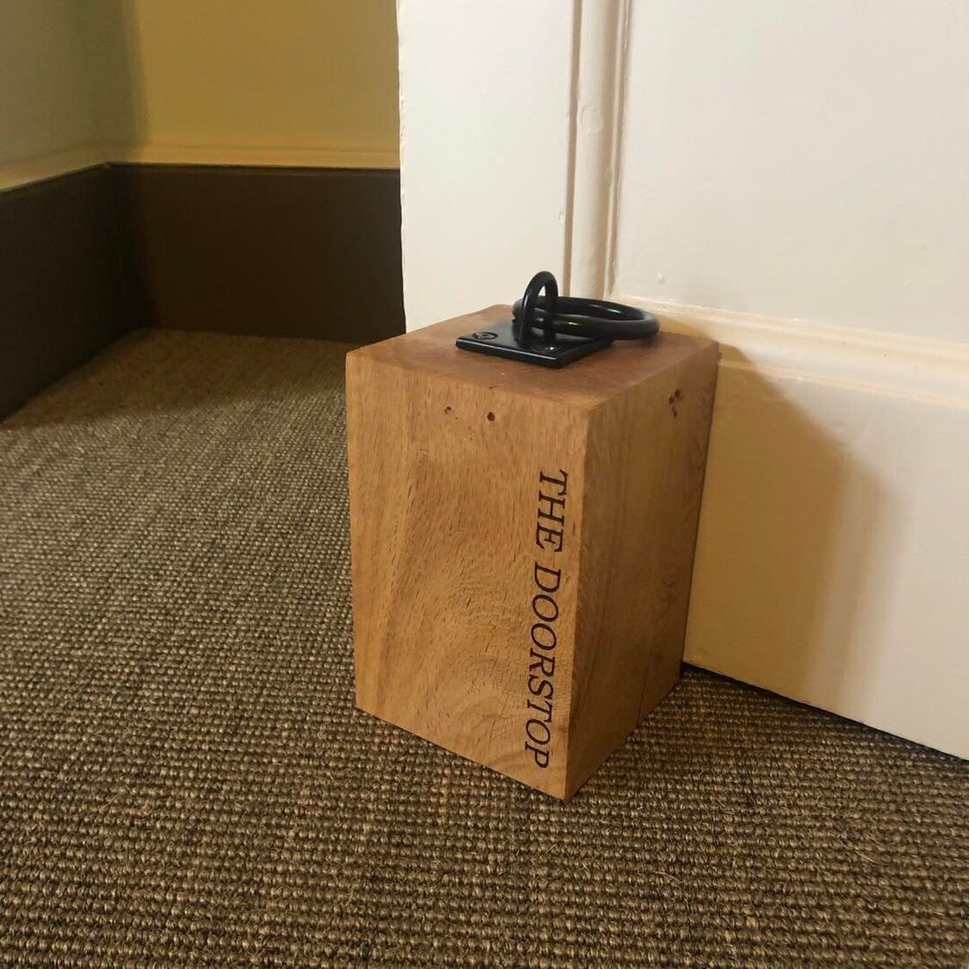 The Doorstop Solid Oak Rustic Door Stop Wooden Doorstop Etsy UK