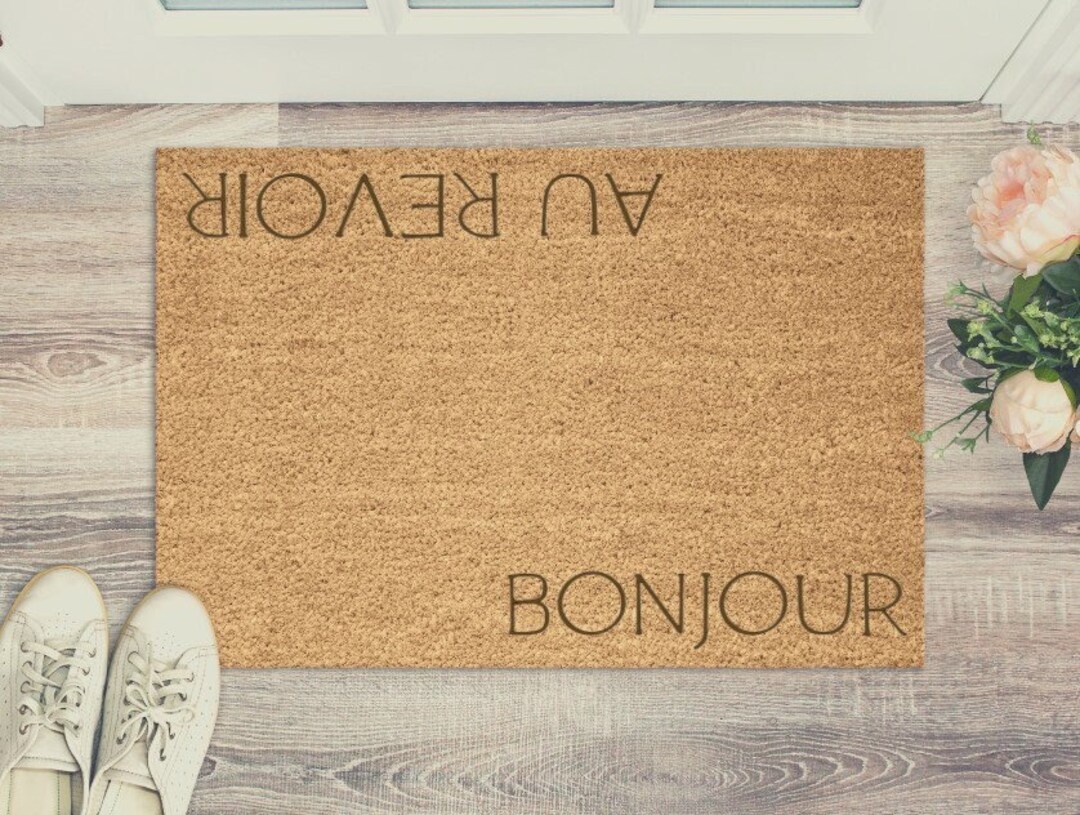 Bonjour Au Revoir Door Mat Brown Coir Doormat New Home or Etsy UK