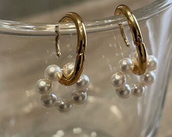 Crystal bead hoop earrings of your choice