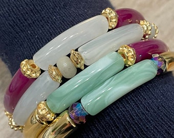 Tube bead bracelets