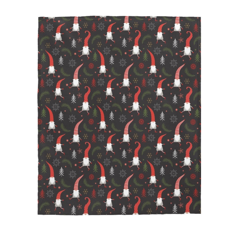 Christmas Gnome Blanket / Velveteen Plush Blanket With Etsy