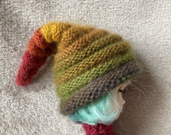 Hand knitted slouchy hat for Middie Blythe or similar sized dolls