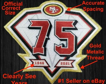 LOTS 2pcs SAN FRANCISCO 49ers 75th Anniversary logo Iron on Patch 4" LOTS 2pcs SAN FRANCISCO 49ers 75th Anniversary logo Iron on Patch 4"
