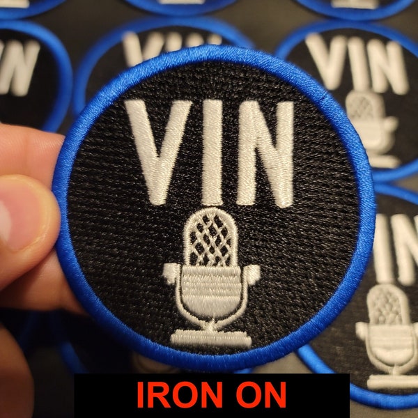 Vin Patch Vin Scully "VIN" Memorial Patch LA DODGERS Los Angeles Microphone Baseball Jersey Sleeve Patch