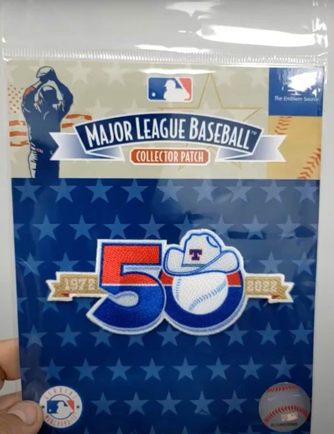 Official Texas Rangers 50 Years 50th Anniversary Patch 1972 -  Hong Kong