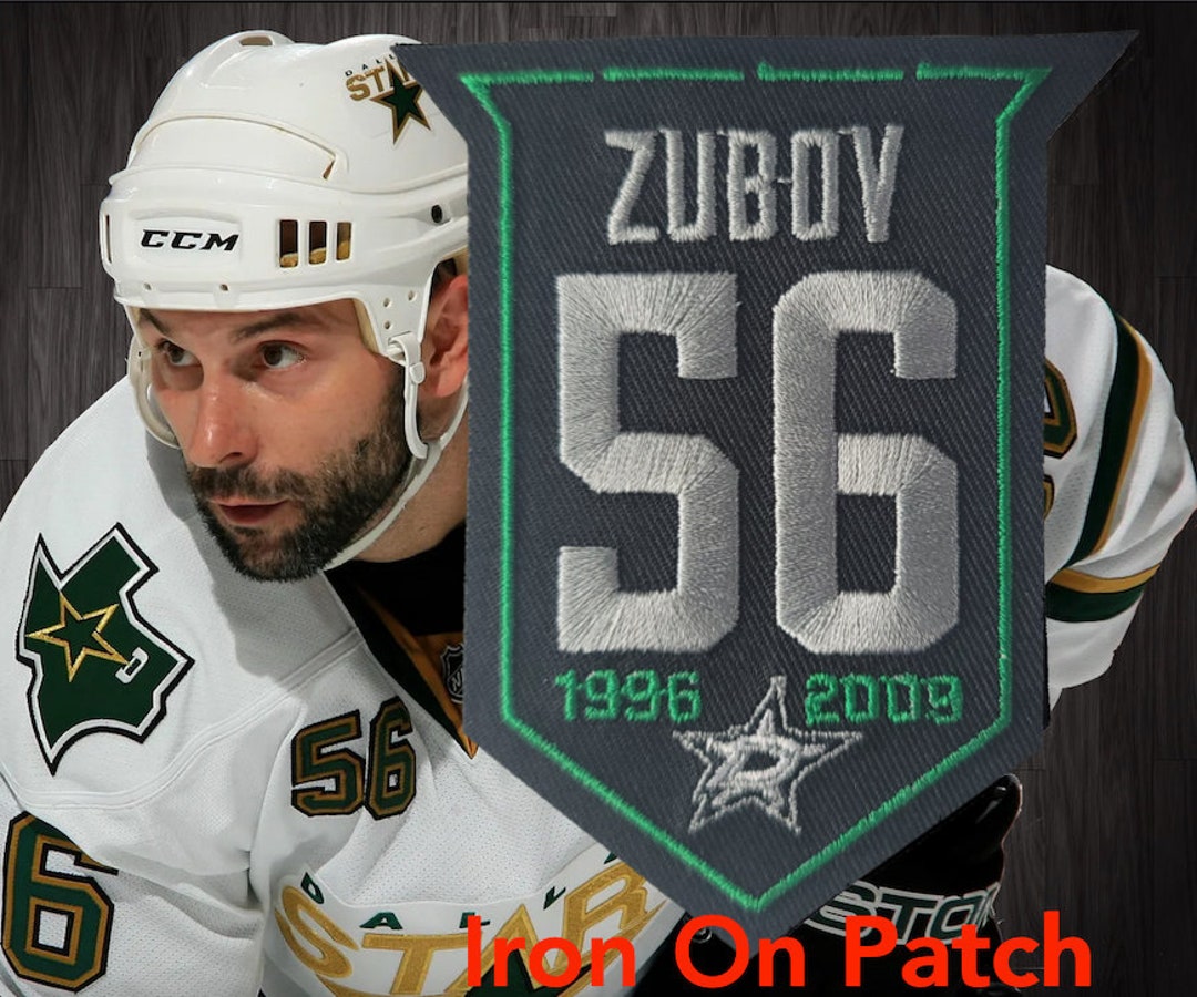 Sergei Zubov #56 Dallas Star Hockey Jersey Retirement Patch Iron on