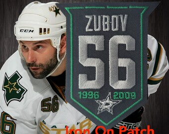 Sergei Zubov #56 Dallas Star Hockey Jersey Retirement Patch Iron On Banner Patch