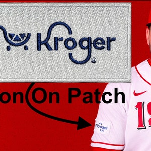 Kroger Patch Ad Patch Cincinnati Reds Baseball Jersey White Patch Iron On - Elly De La Cruz