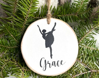 Dance Ornament, Wood Slice Dance Ornament, Personalized Ornament