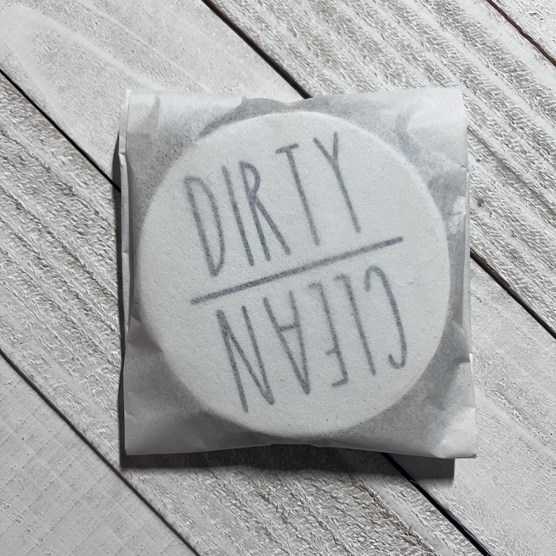 Clean Dirty Dishwasher Magnet – Rustic Wood Slice | Rae Dunn Inspired Kitchen Decor | Reversible Dirty Clean Sign | Farmhouse Magnet image 17