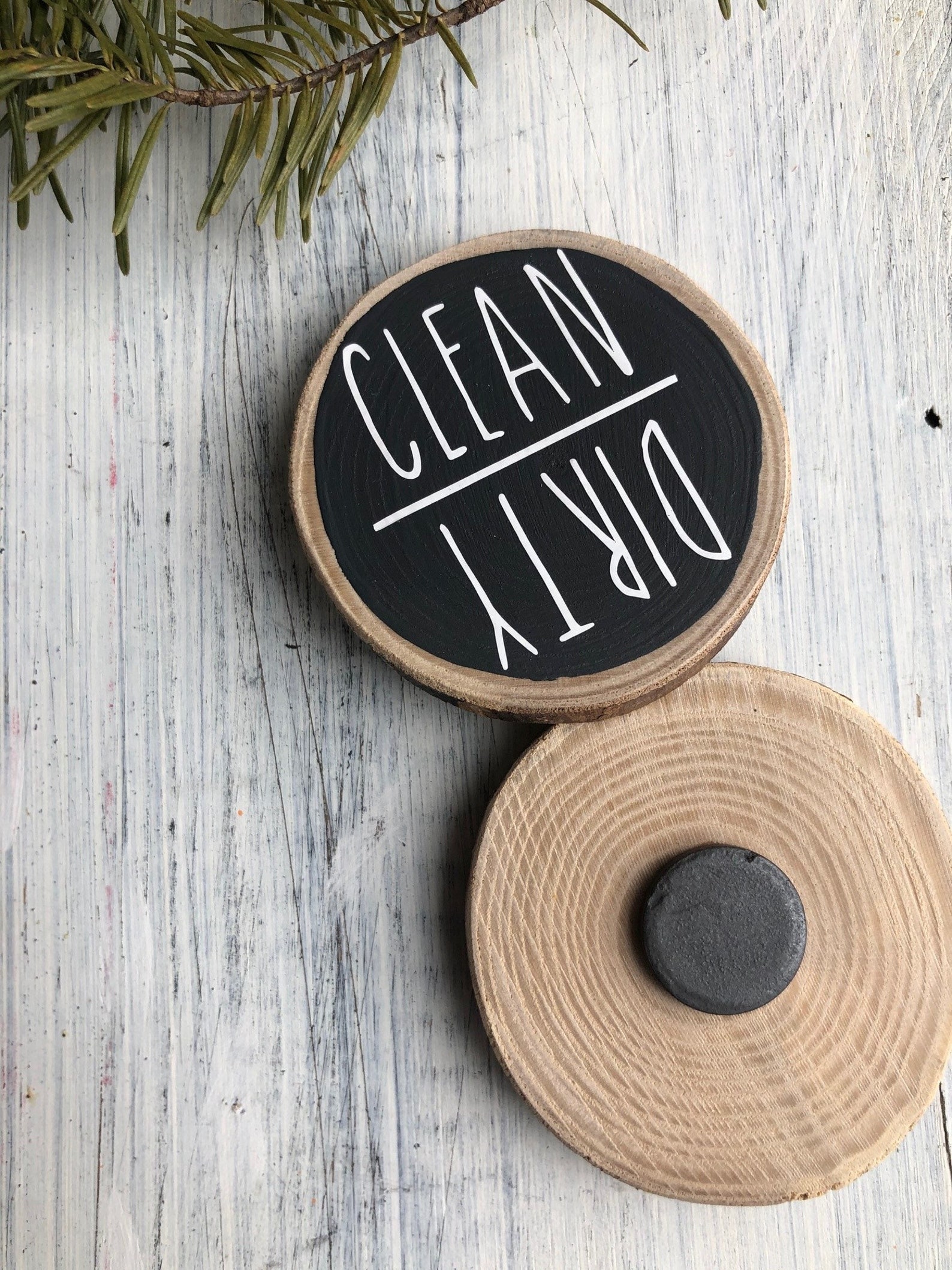 Dirty Clean Magnet Clean Dirty Dishwasher Magnet Wood | Etsy Canada