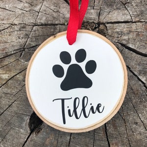 Pet Ornament | Custom Pet Ornament | Wood Slice Pet Ornament | Wood Pet Name Ornament | Personalized Dog Ornament