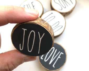 Custom Word Wood Slice Magnet – Motivational Fridge Decor | Personalized Inspirational Magnet | New Years Resolution
