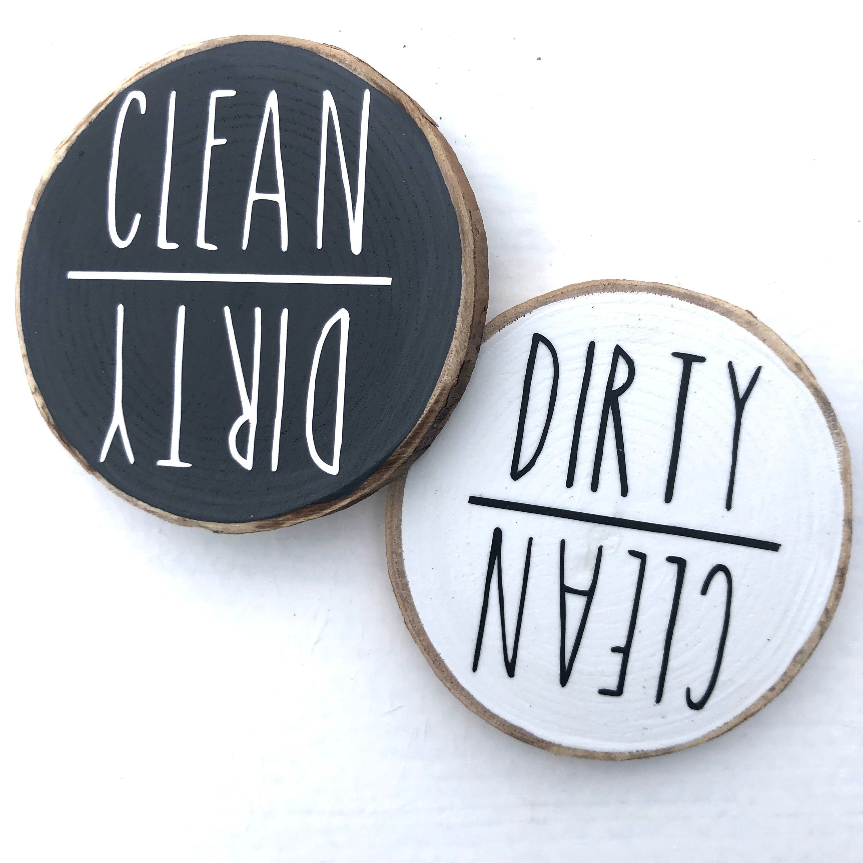 Dirty Clean Clean Dirty Dishwasher Wood Etsy Canada