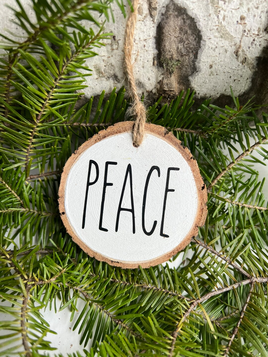 Custom Rae Dunn Christmas Ornament Wood Slice Ornament Rae Dunn