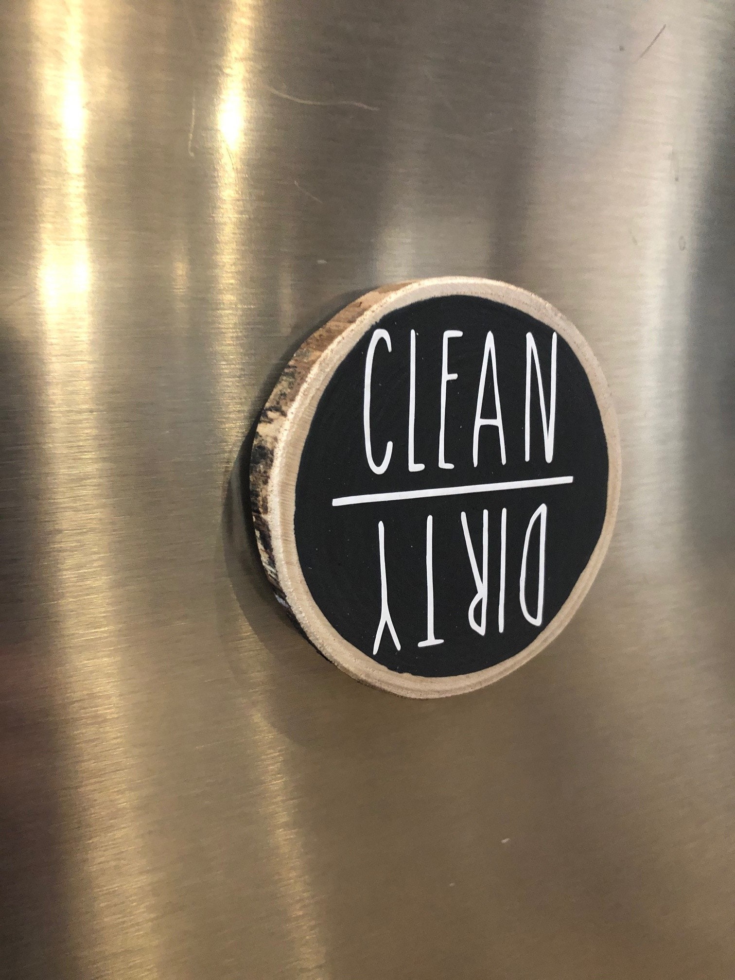 Dirty Clean Magnet Clean Dirty Dishwasher Magnet Wood | Etsy Canada