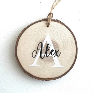 Name Ornament | Personalized Reclaimed Wood Ornament | Wood Slice Name Ornament | Family Ornament | Christmas Ornament