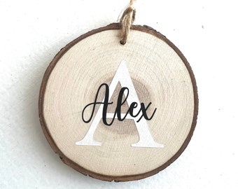 Name Ornament | Personalized Reclaimed Wood Ornament | Wood Slice Name Ornament | Family Ornament | Christmas Ornament