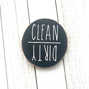 Clean Dirty Dishwasher Magnet – Rustic Wood Slice | Rae Dunn Inspired Kitchen Decor | Reversible Dirty Clean Sign | Farmhouse Magnet image 14