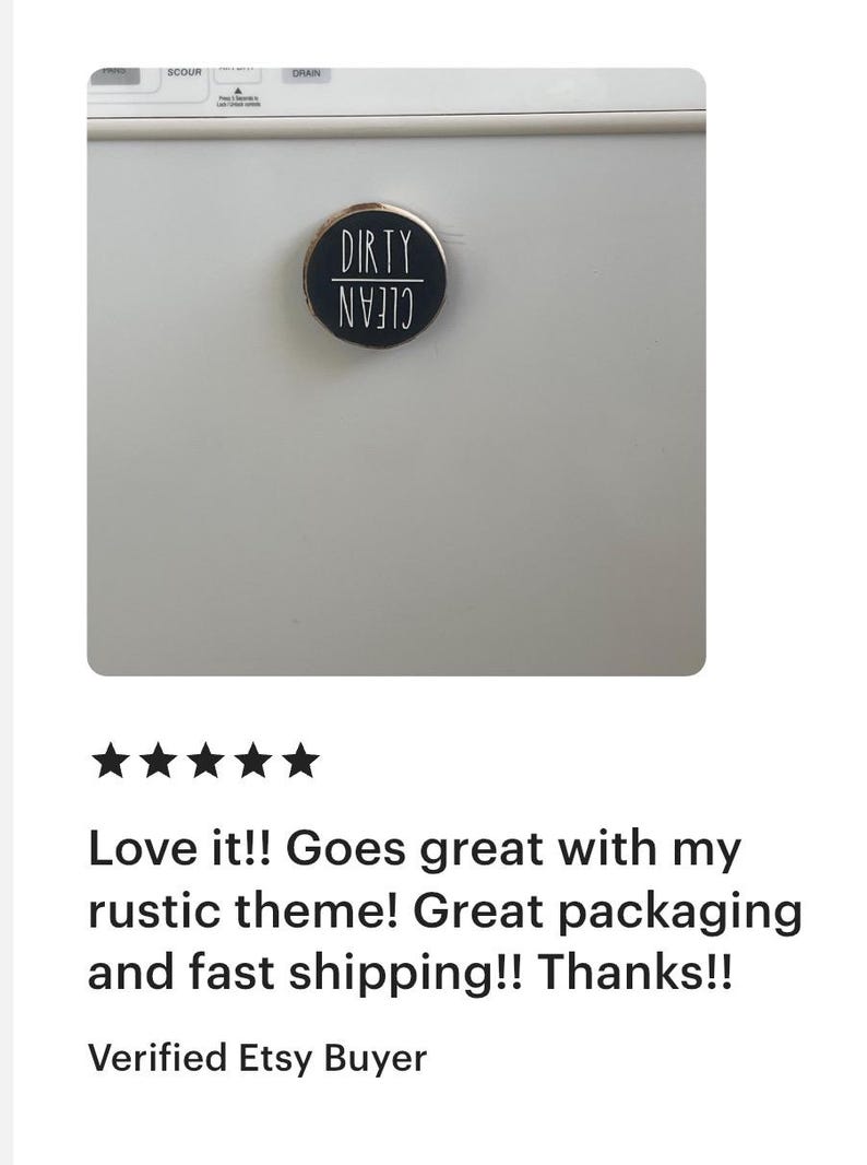 Clean Dirty Dishwasher Magnet – Rustic Wood Slice | Rae Dunn Inspired Kitchen Decor | Reversible Dirty Clean Sign | Farmhouse Magnet image 11